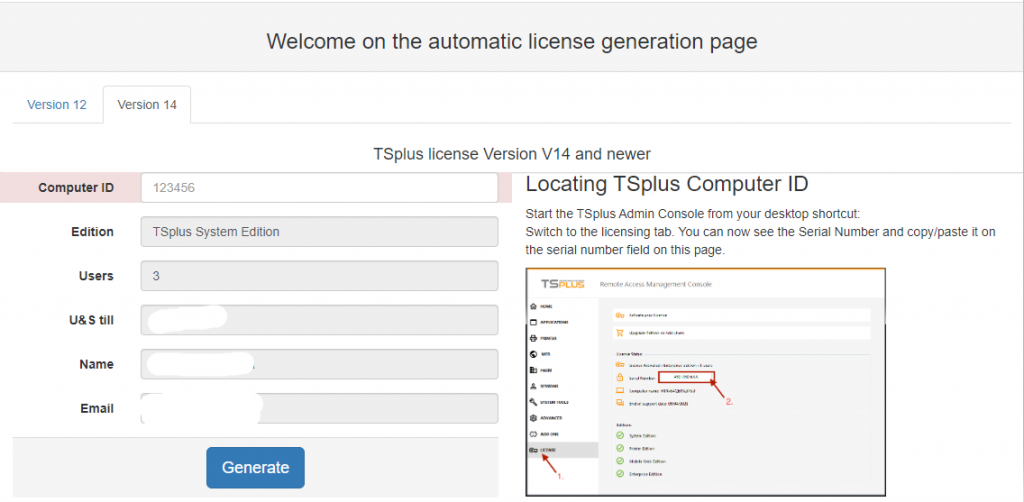 TSplus license price download