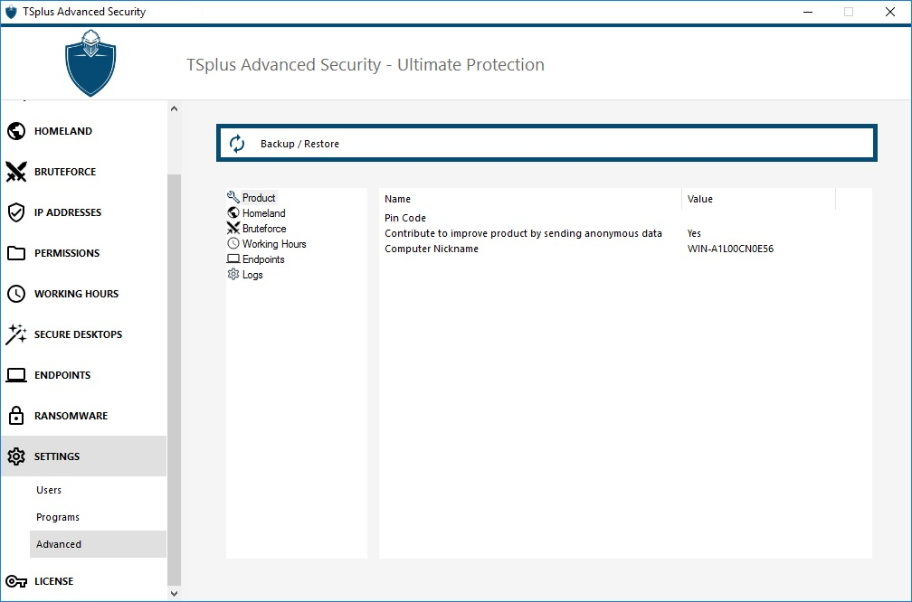 TSplus backup settings pricing