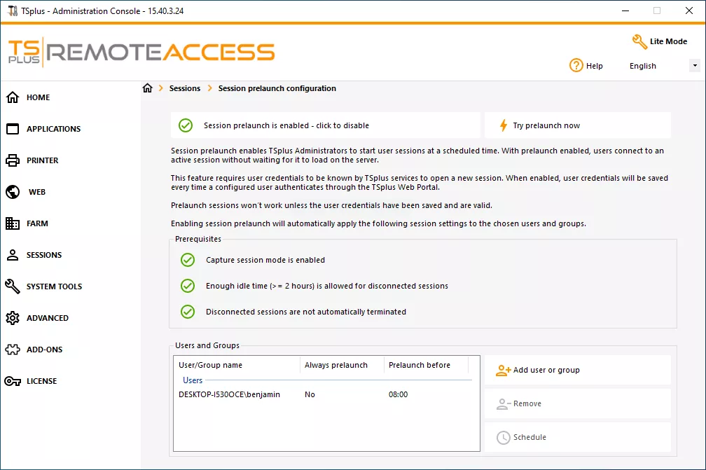 TSplus multiple sessions not working pricing
