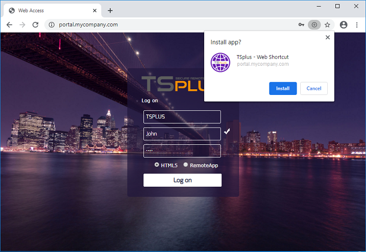 TSplus web login pricing