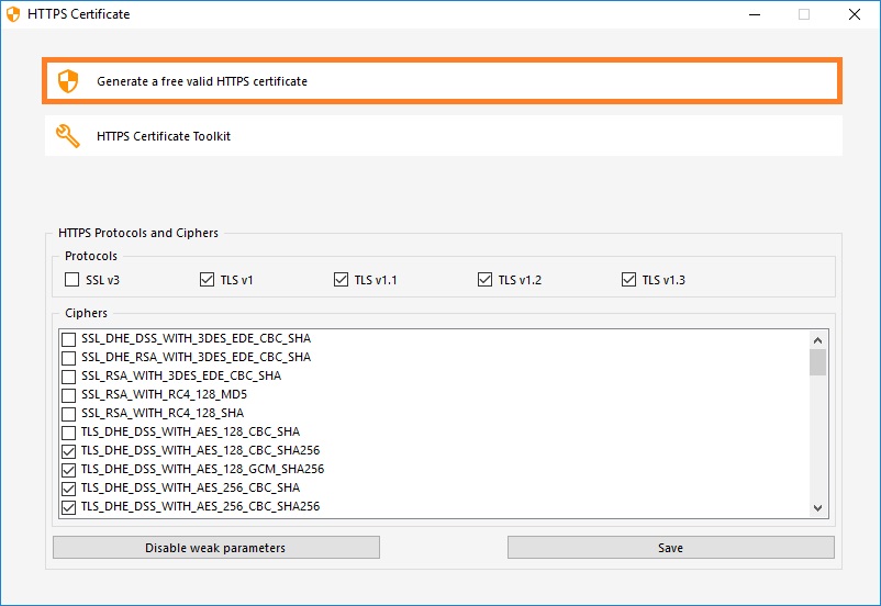 TSplus http certificate download